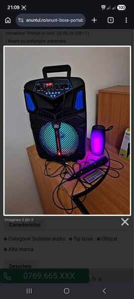 Boxa portabila bluetooth+ boxa mica